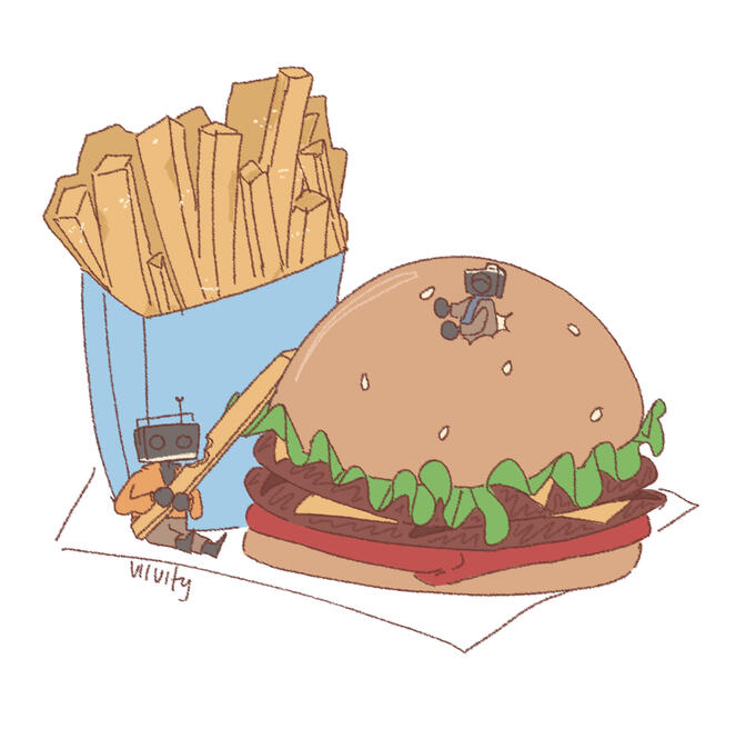 burger and fries